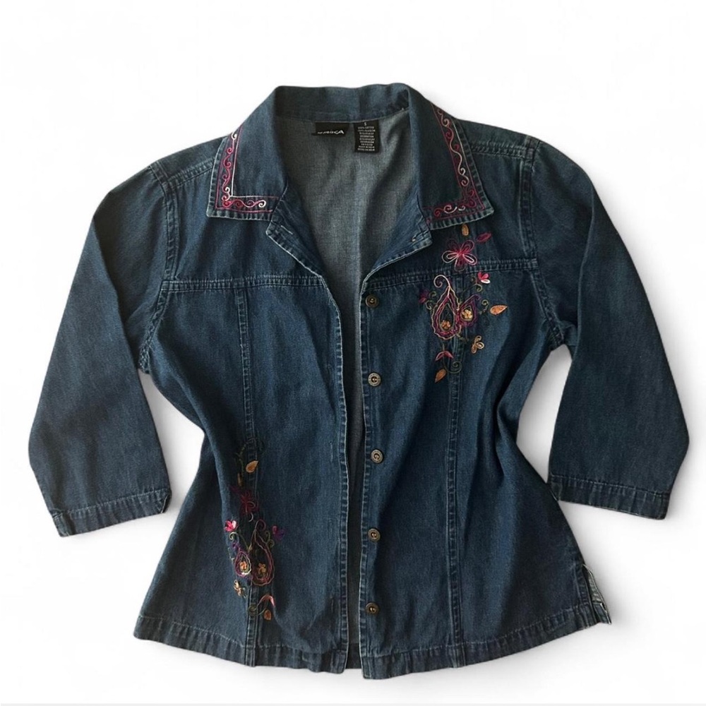 Erika Blue Denim Embroidered Jacket
